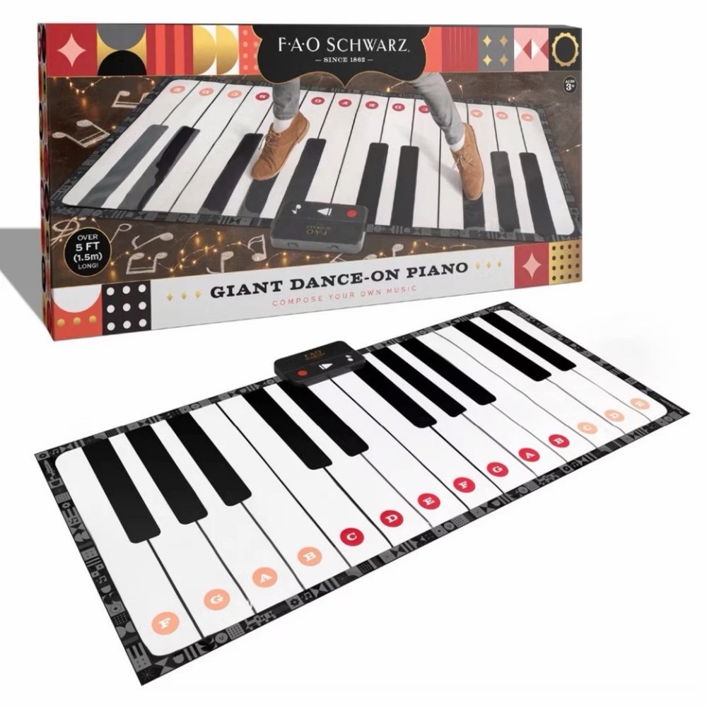 FAO Schwarz Black & White Giant Dance-On Piano Mat